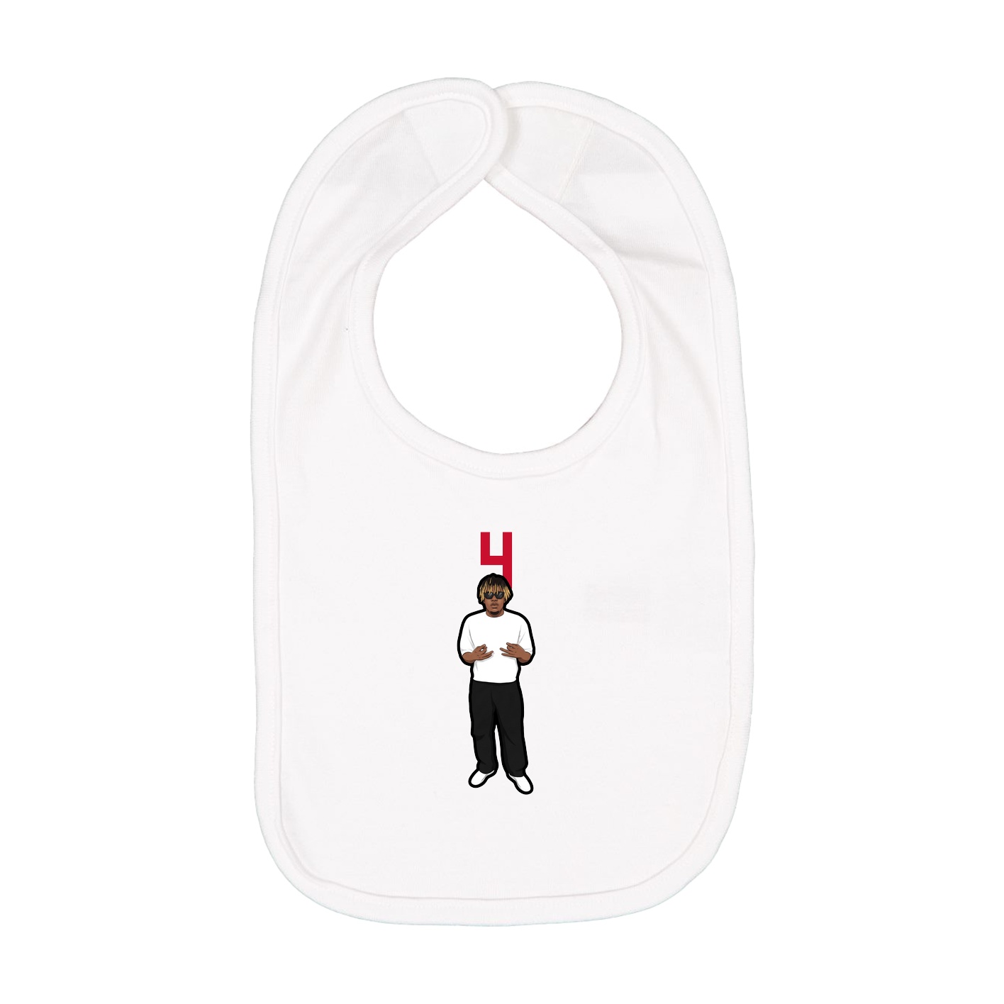 Infant Bib — Number Top in White