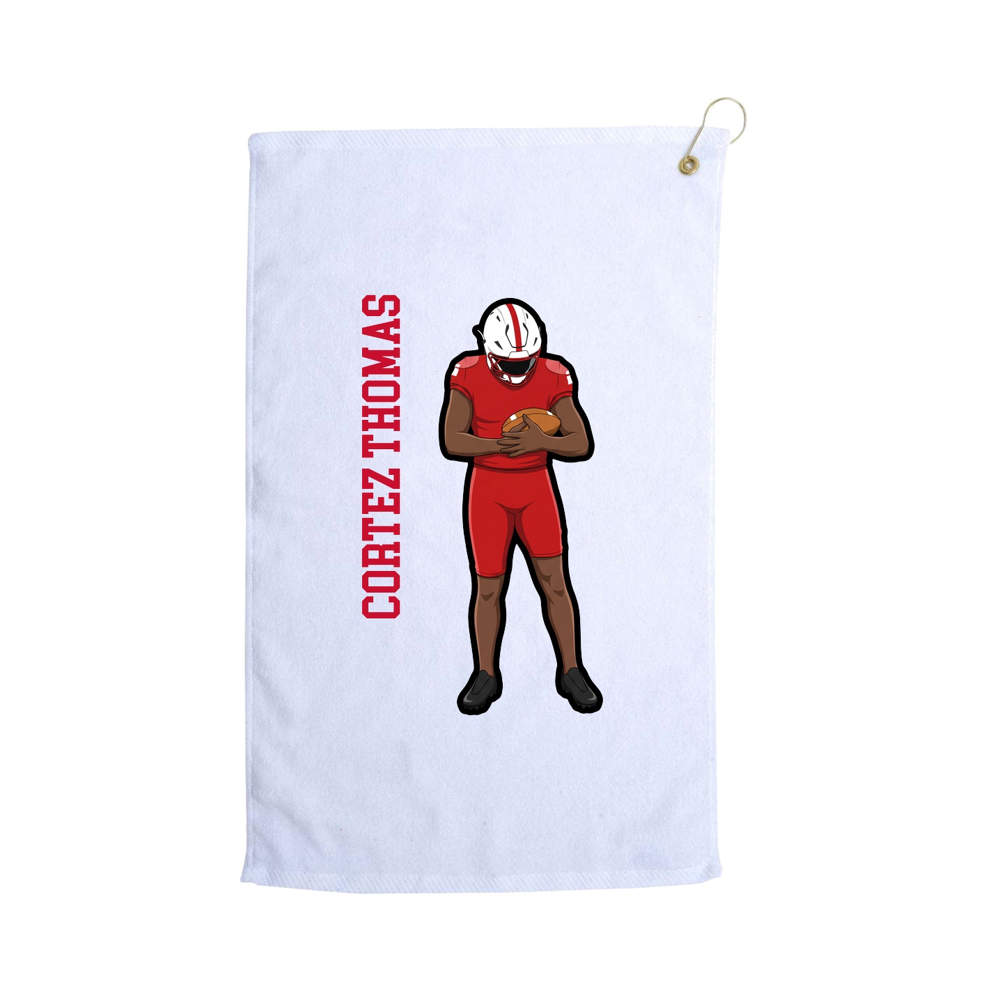 Golf Towel — Name Vertical in White