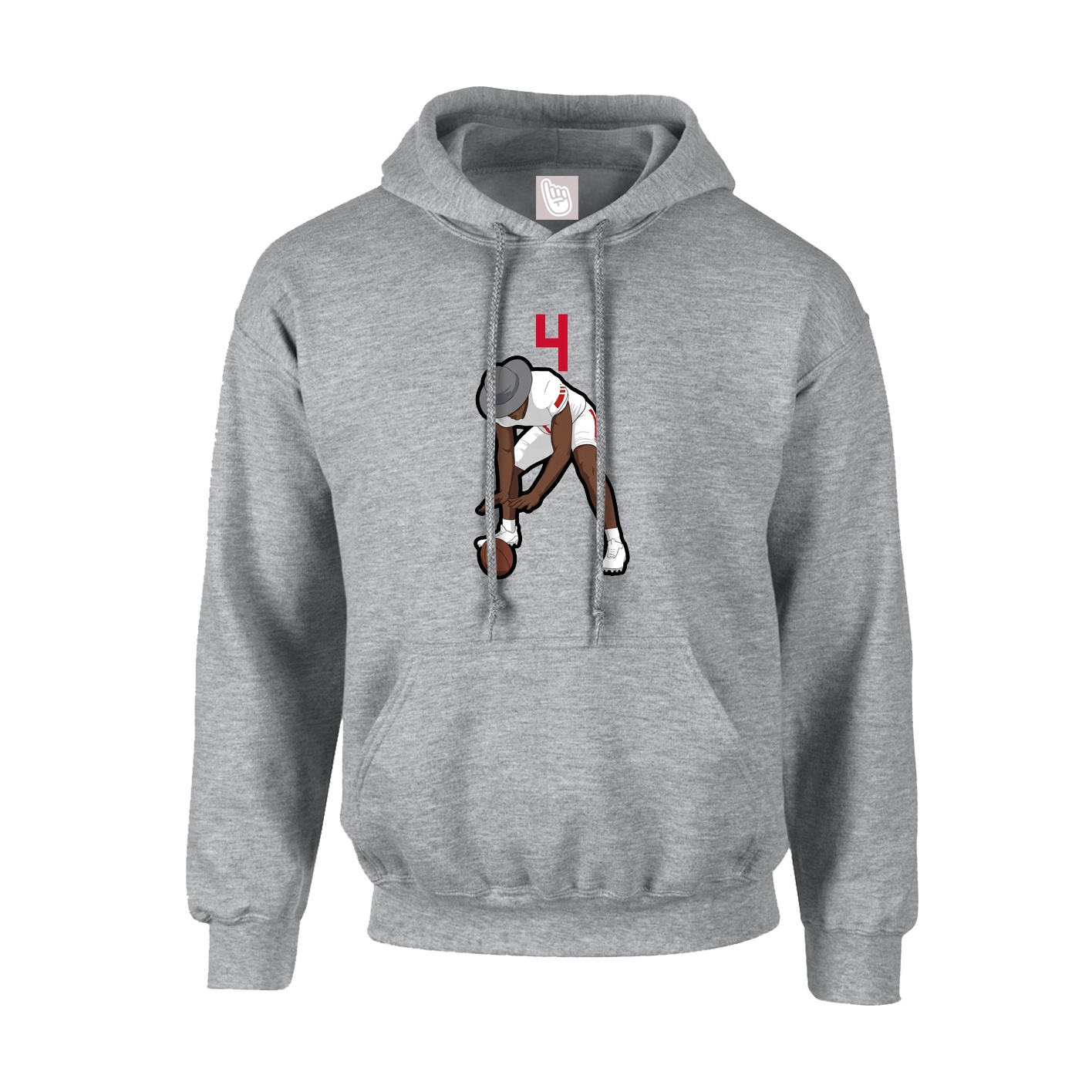 Youth Hoodie — Number Top in Grey