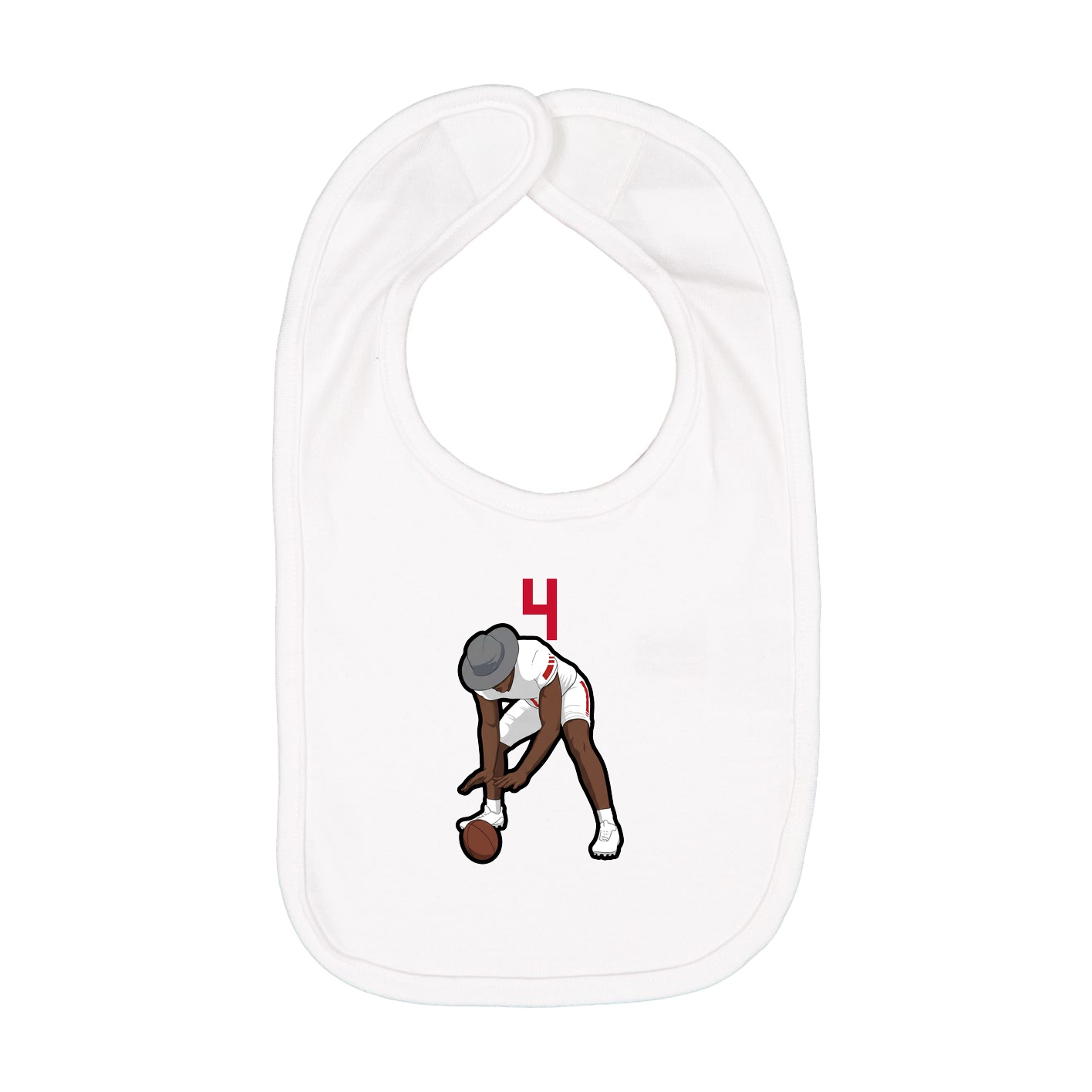 Infant Bib — Number Top in White