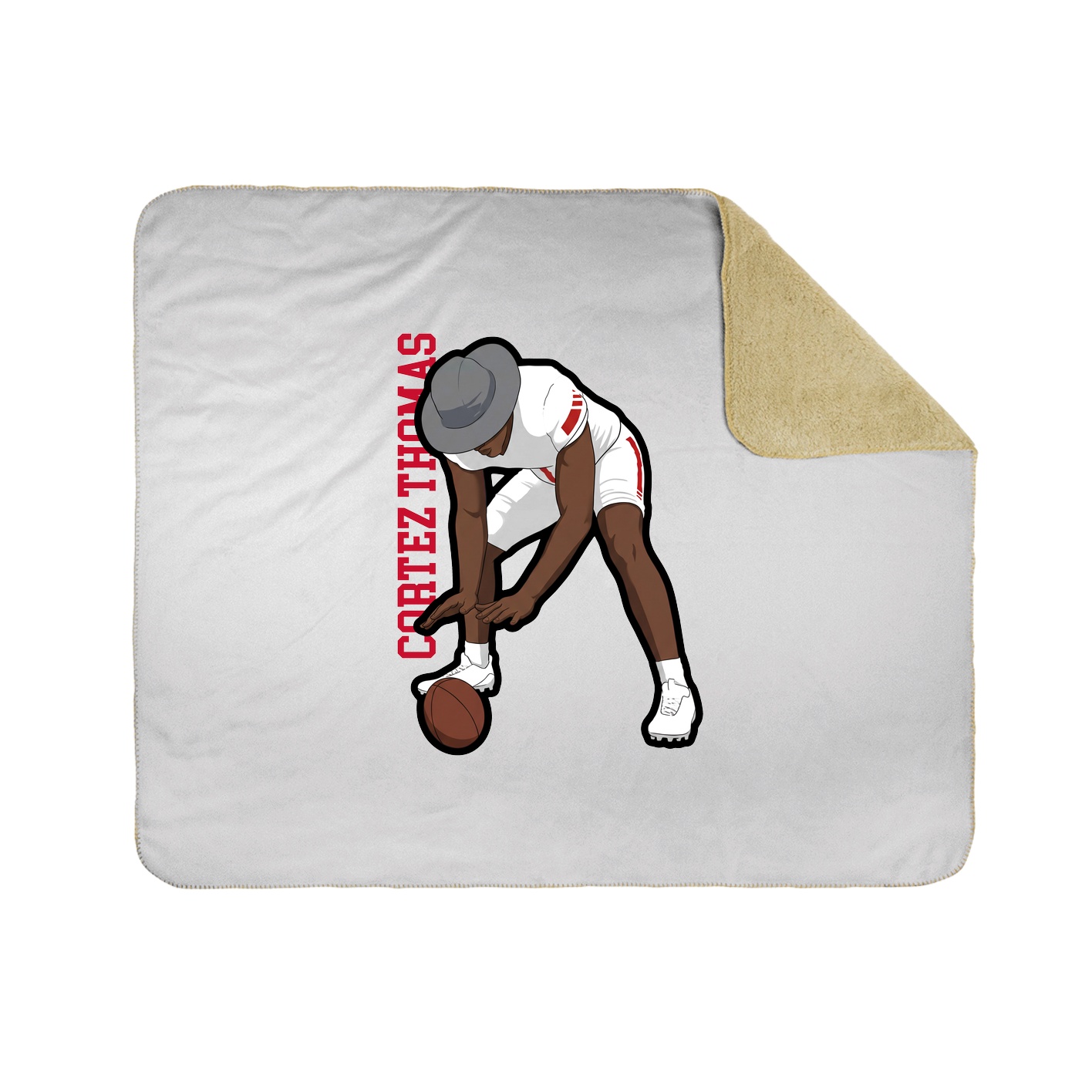 Throw Blanket — Name Vertical in White