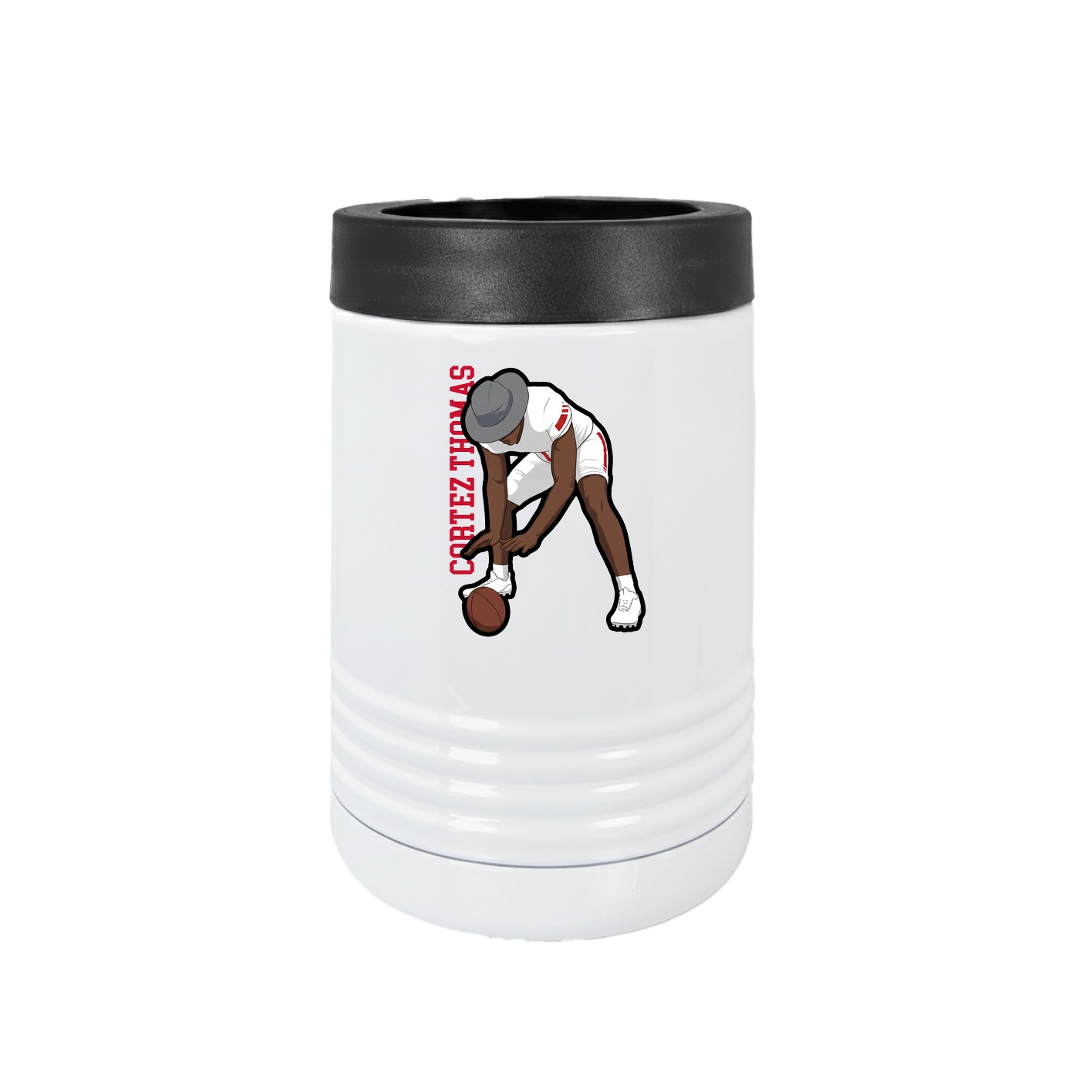 Beverage Holder — Name Vertical in White