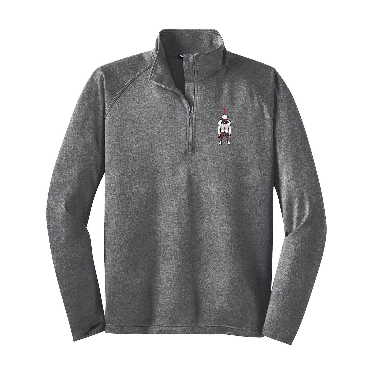 Q-Zip Pullover — Number Top in Grey