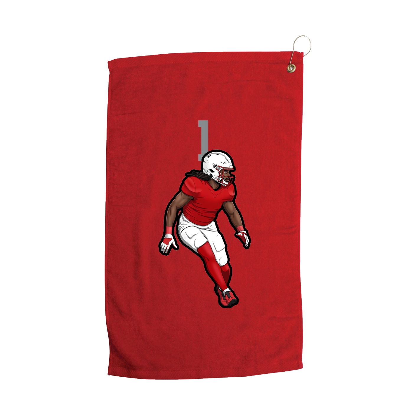 Golf Towel — Number Top in Red