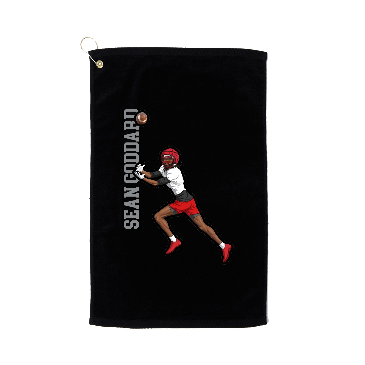 Golf Towel — Name Vertical in Black