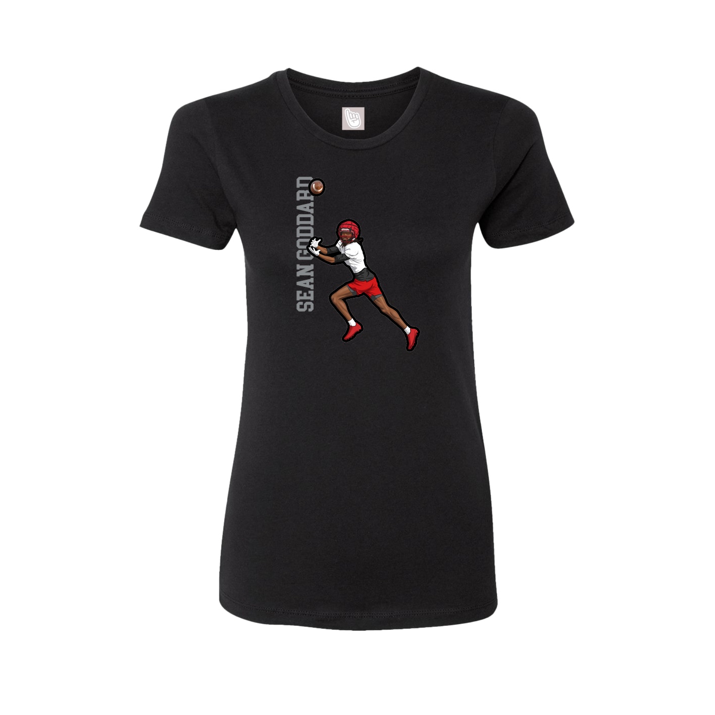 Fitted Women's Tee — Name Vertical in Black