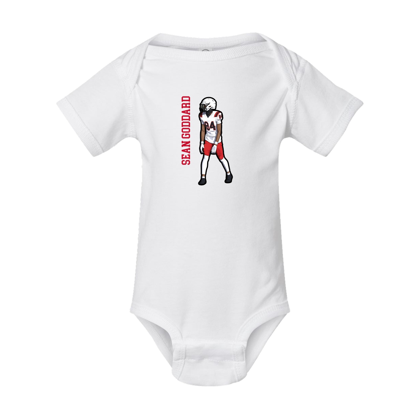 Baby Onesie — Name Vertical in White