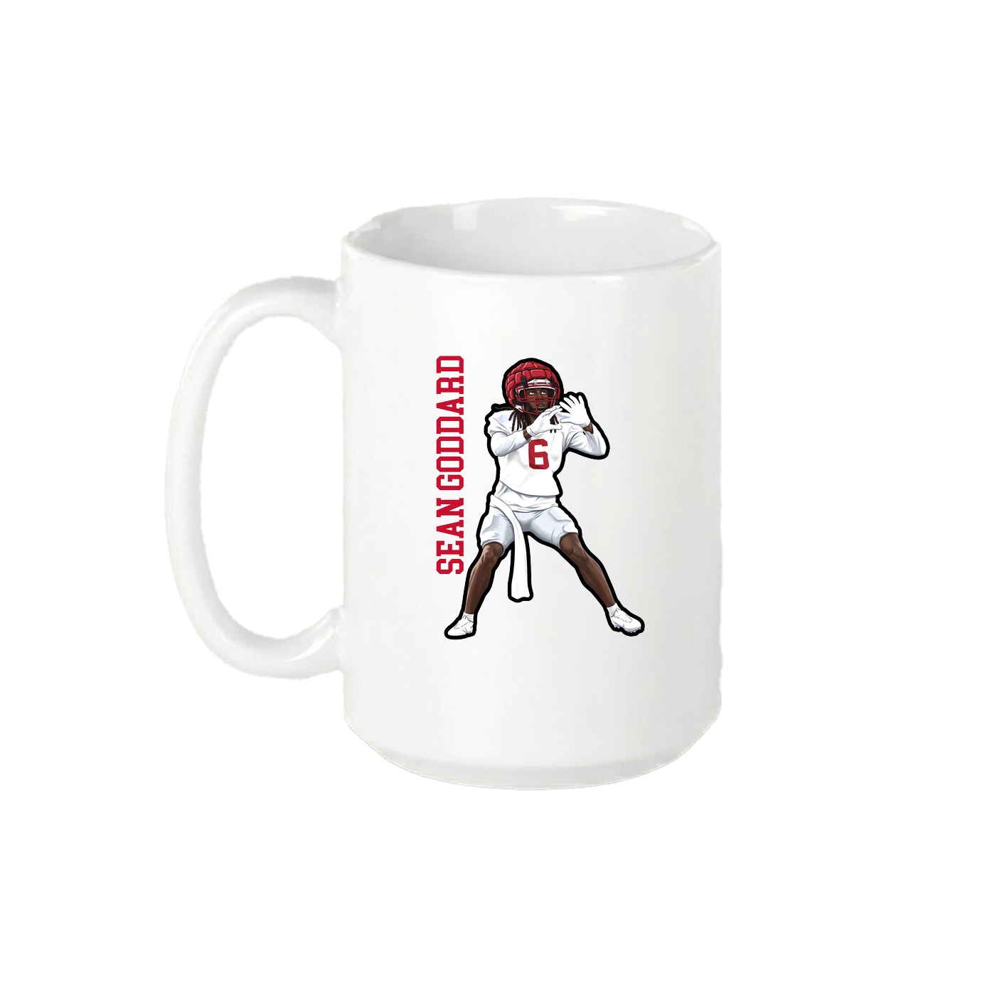 15oz Coffee Mug — Name Vertical in White