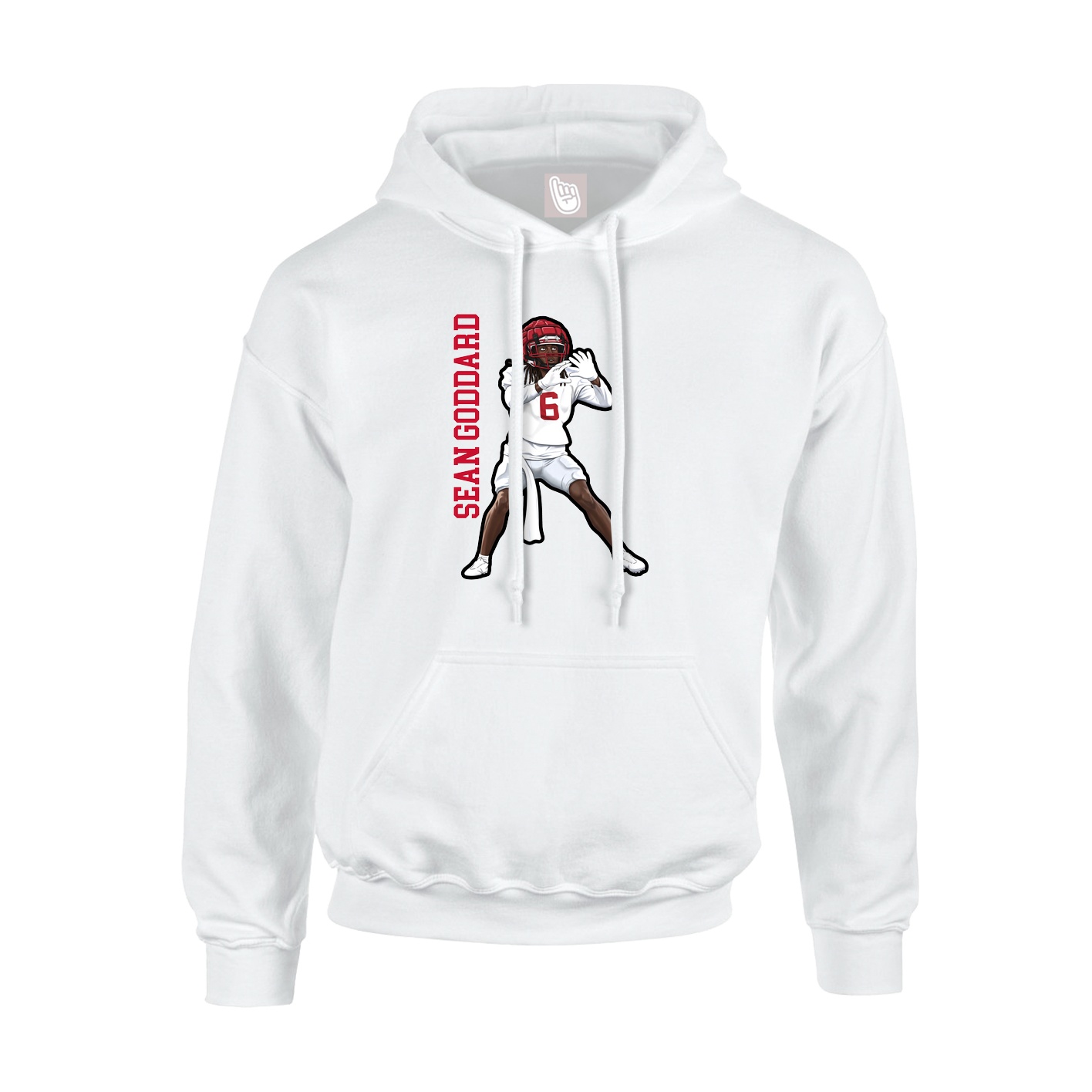 Youth Hoodie — Name Vertical in White