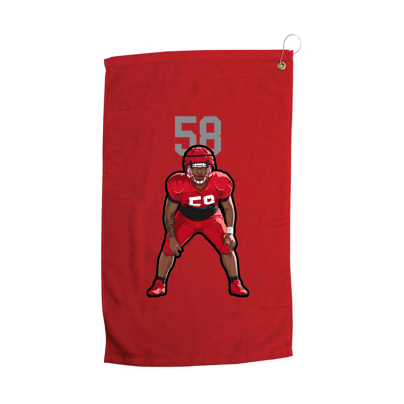Golf Towel — Number Top in Red
