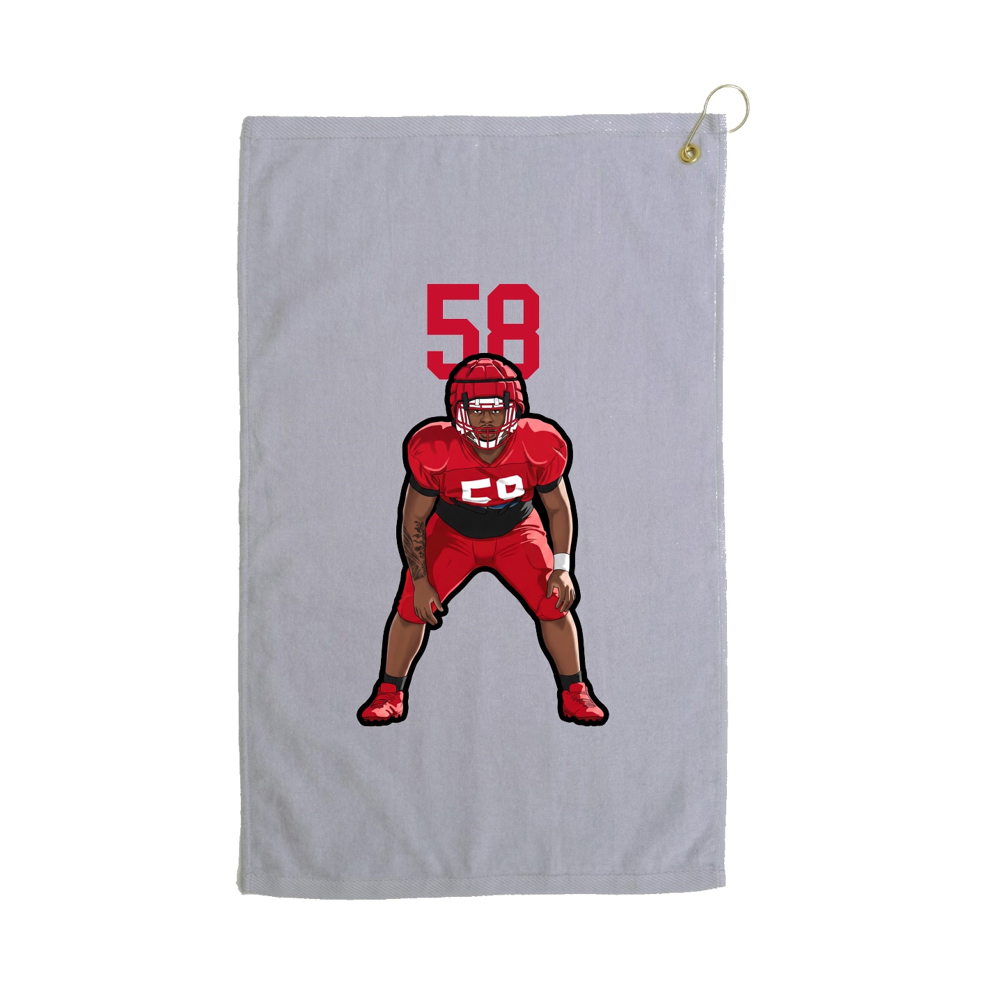 Golf Towel — Number Top in Grey