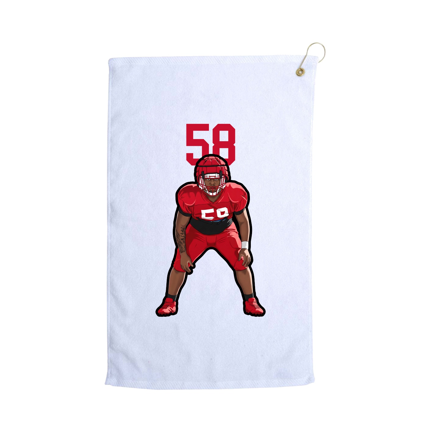 Golf Towel — Number Top in White
