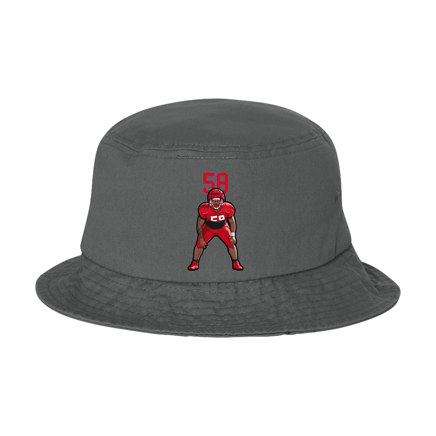 Bucket Cap — Number Top in Grey