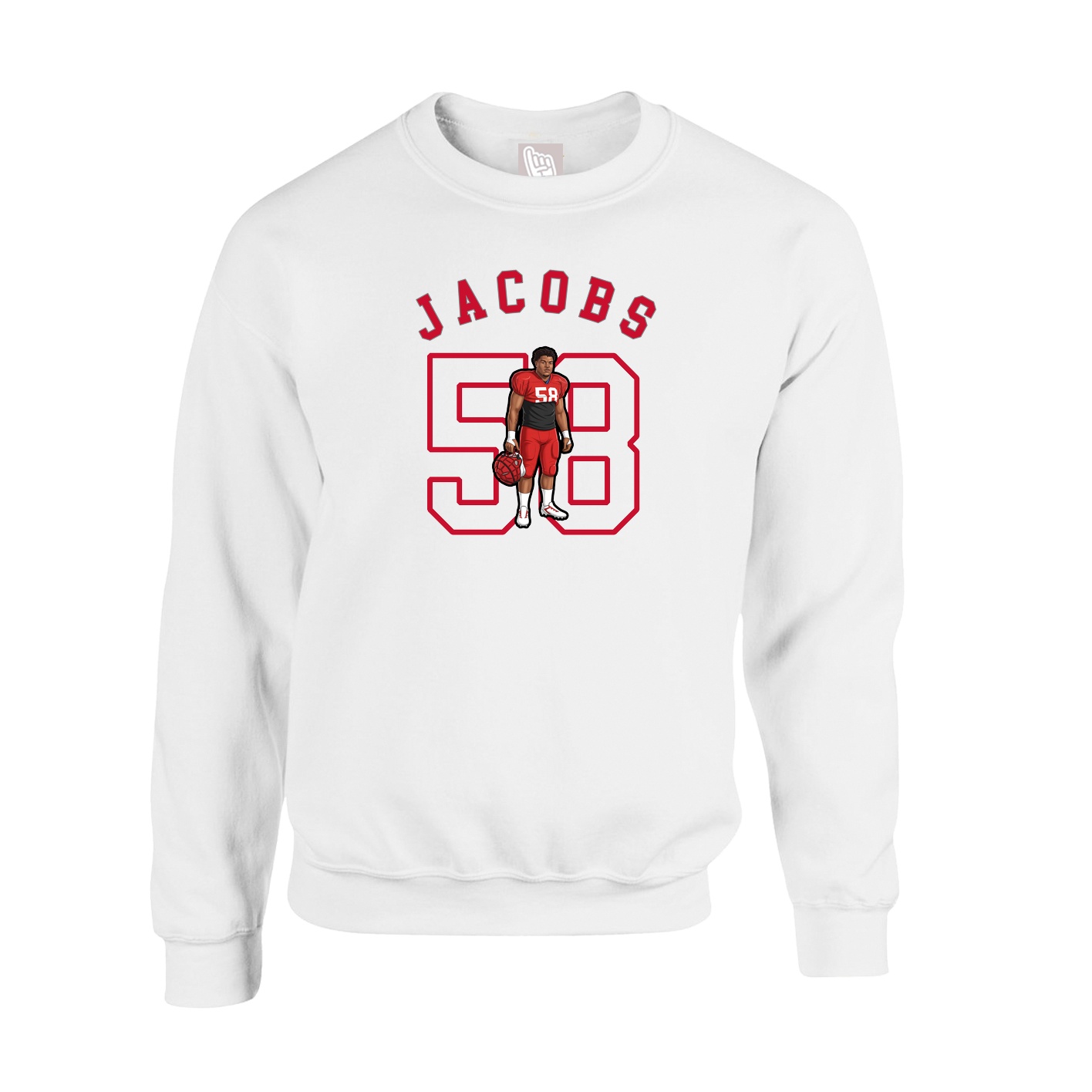 Fleece Crew — Shirsey Arch in White
