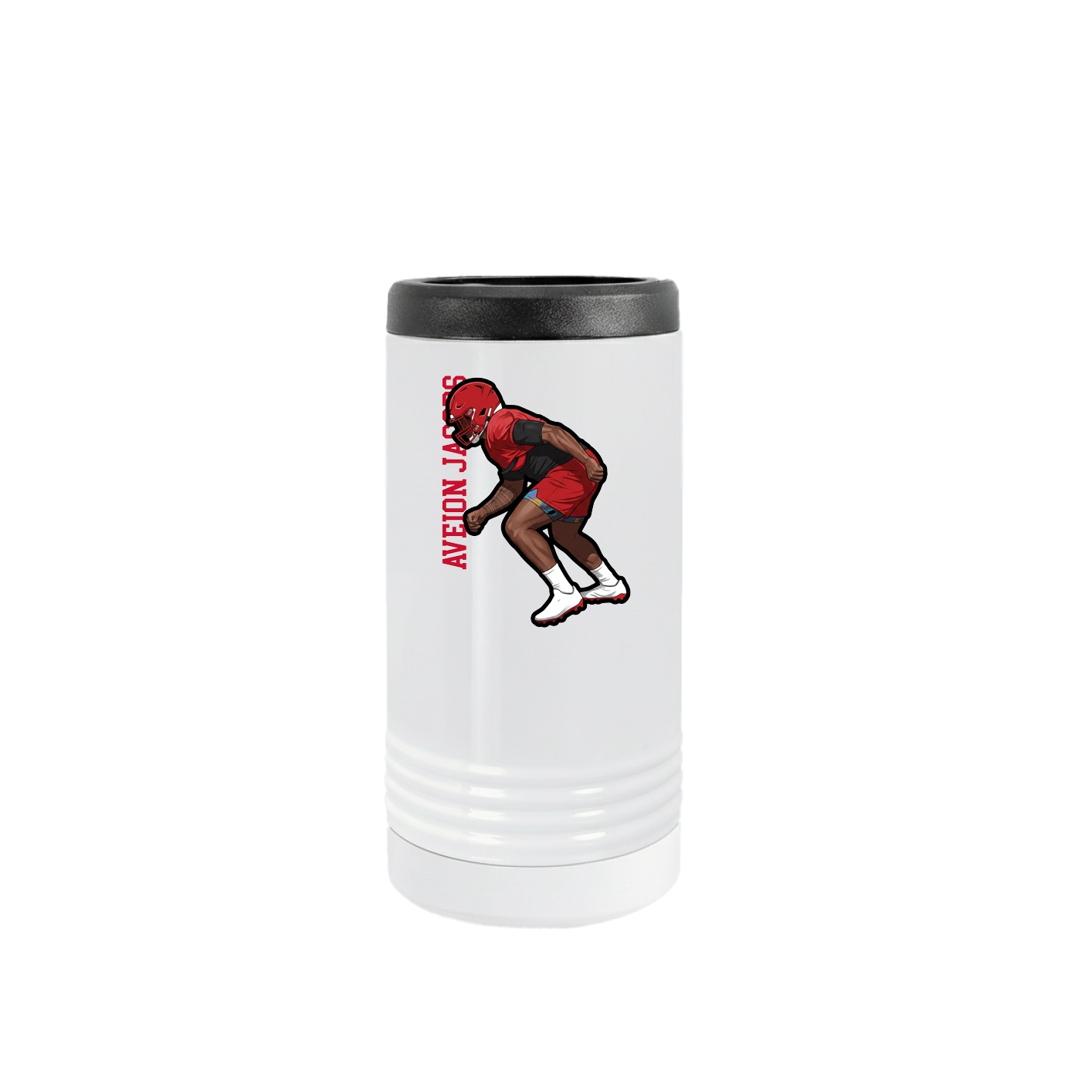 Slim Beverage Holder — Name Vertical in White
