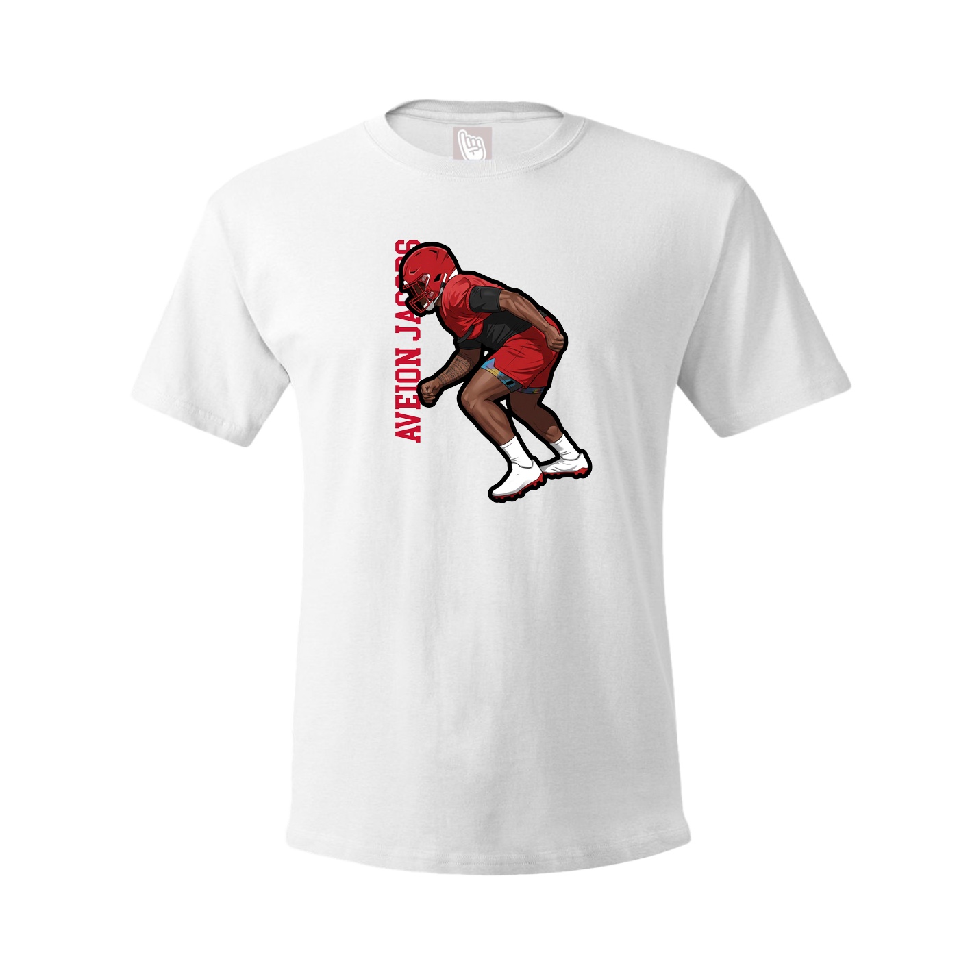 Youth Tee — Name Vertical in White