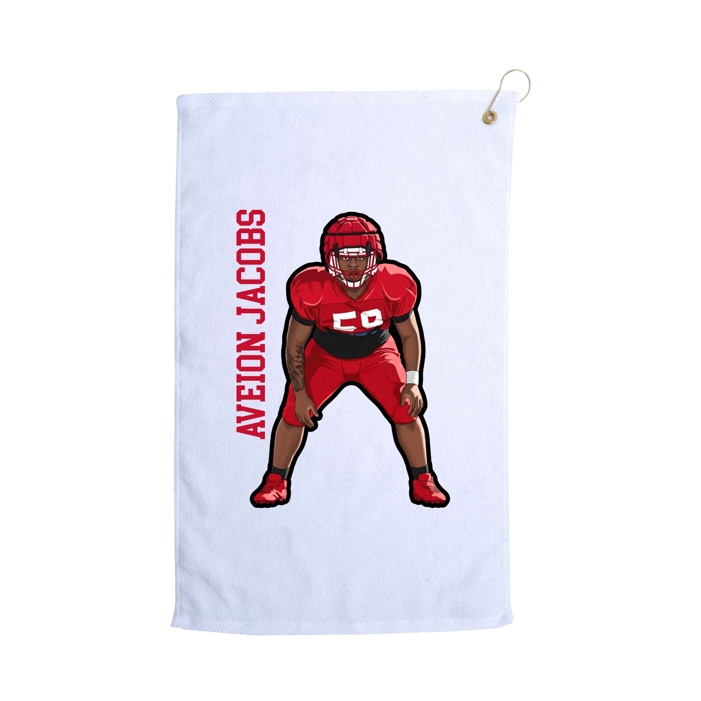 Golf Towel — Name Vertical in White