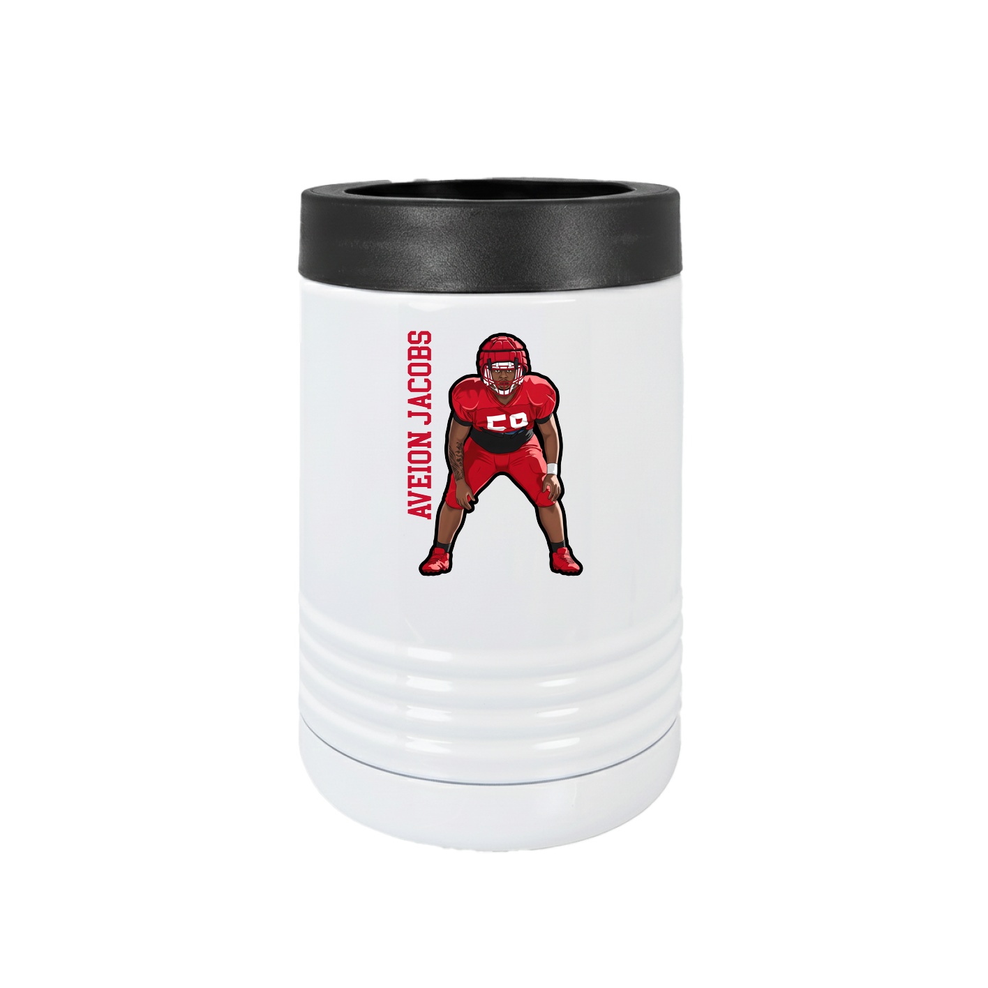 Beverage Holder — Name Vertical in White
