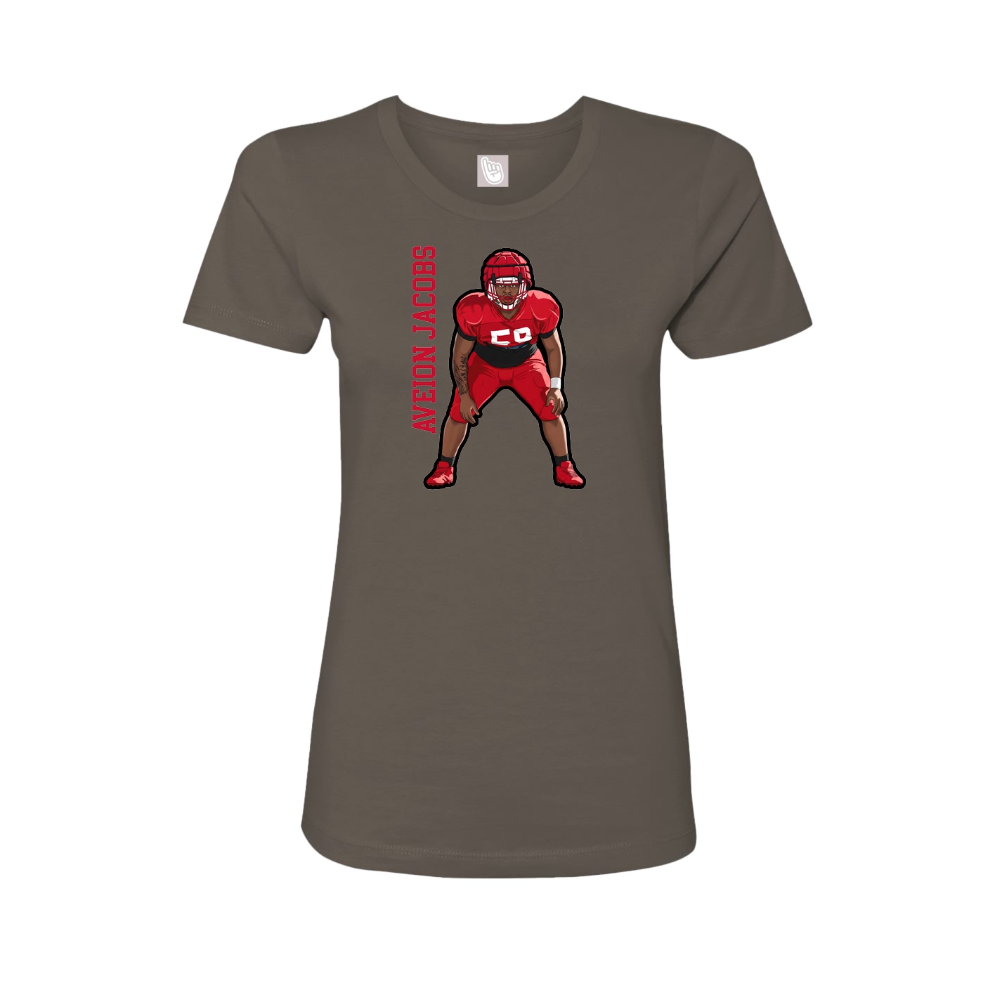 Womens Tee — Name Vertical in Grey