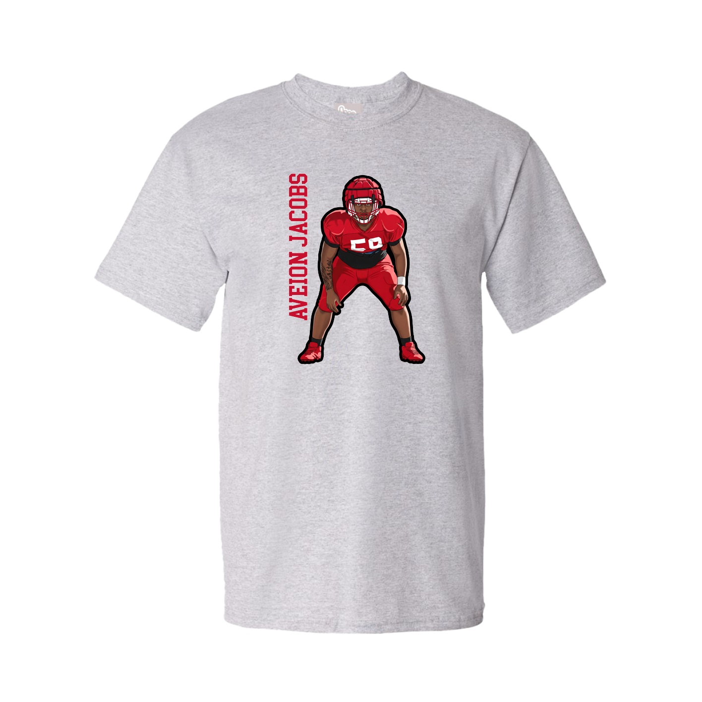 Youth Tee — Name Vertical in Grey