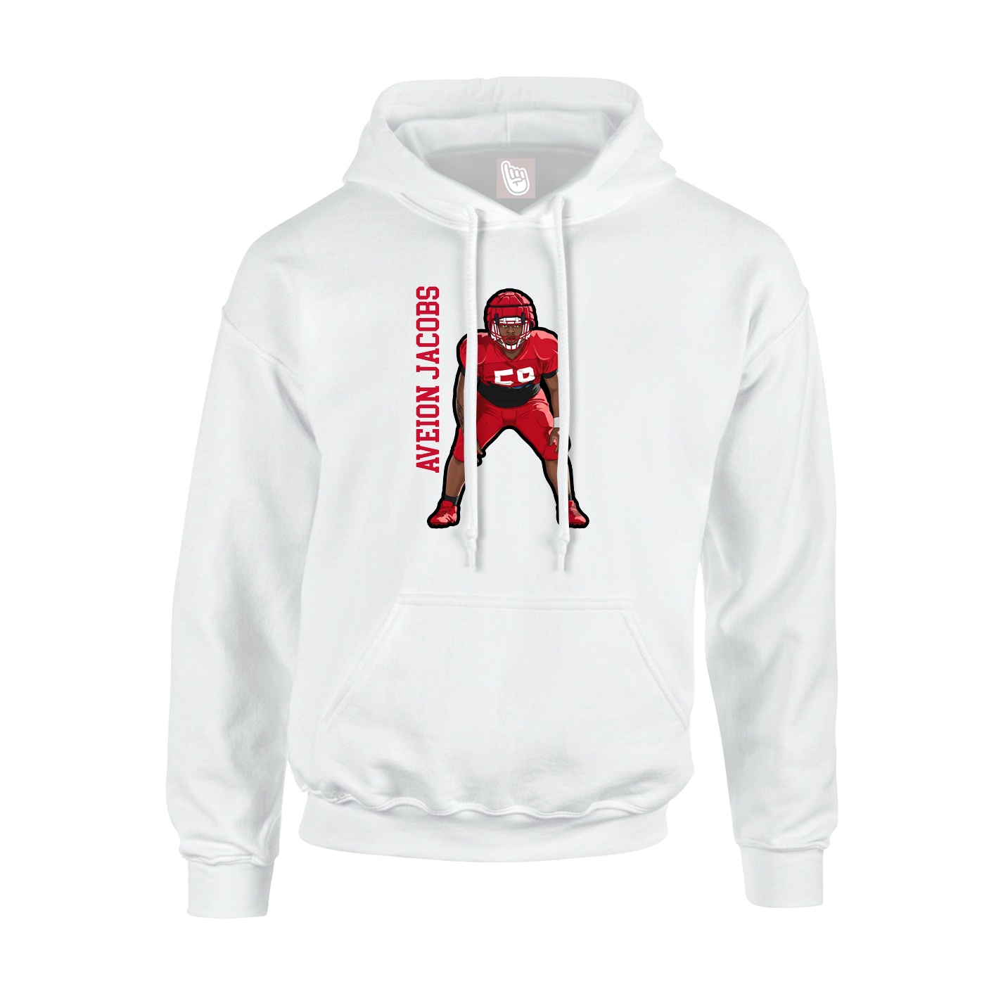 Youth Hoodie — Name Vertical in White