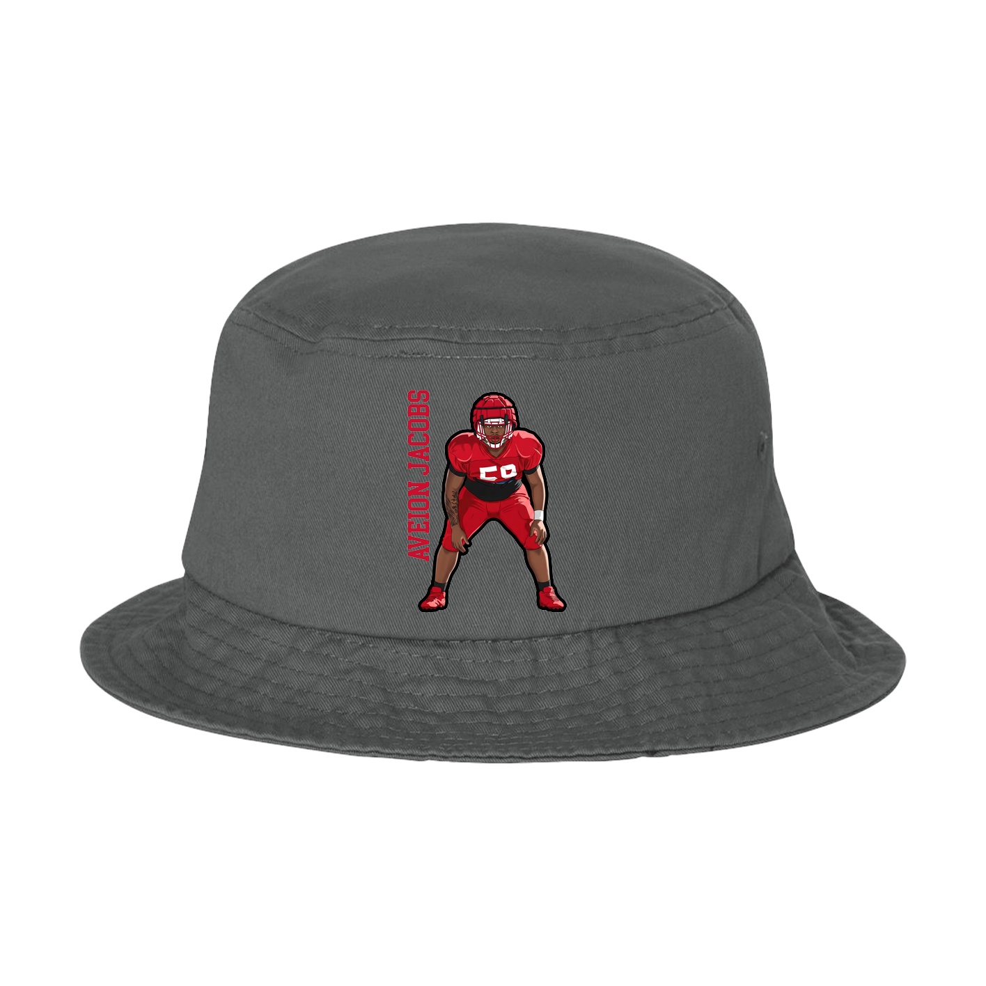 Bucket Cap — Name Vertical in Grey