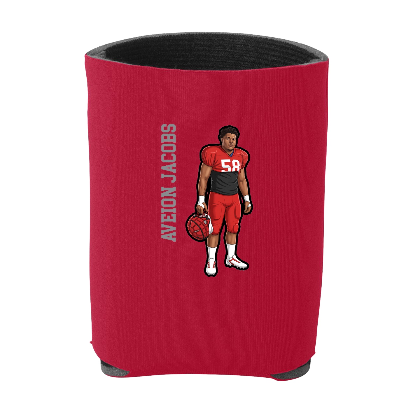 Can Holder — Name Vertical in Red