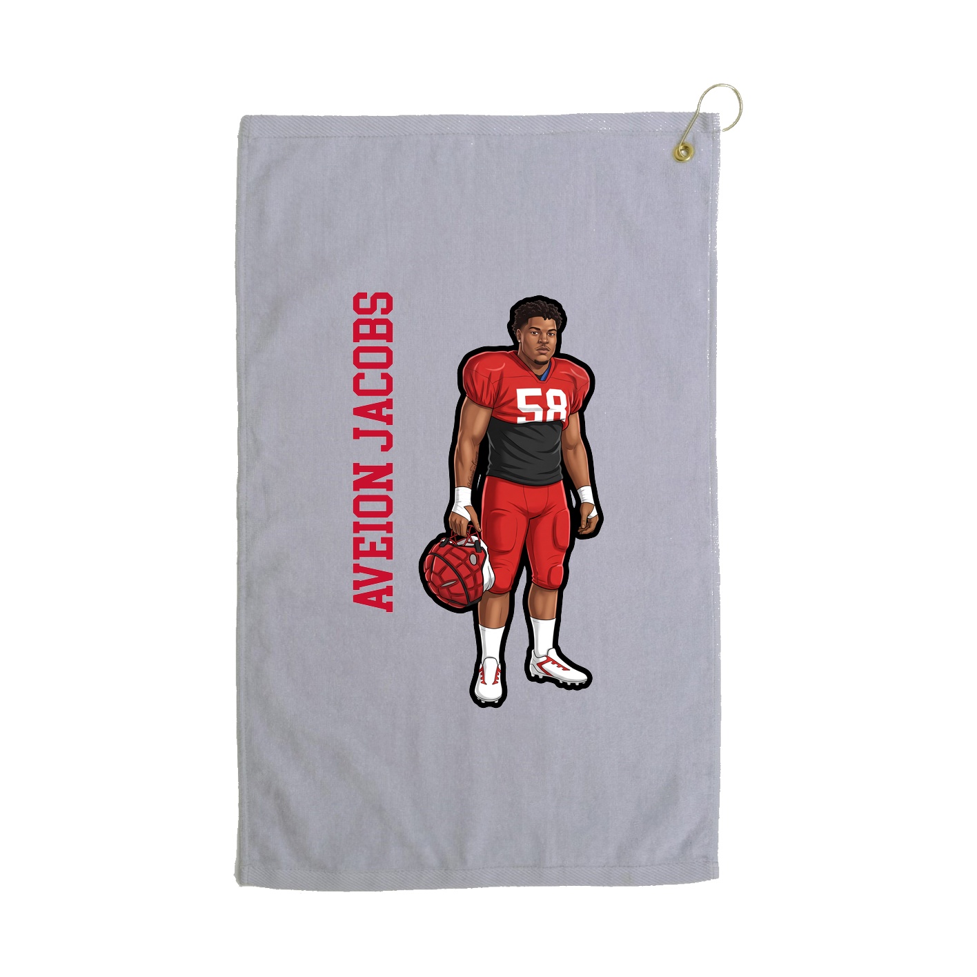 Golf Towel — Name Vertical in Grey
