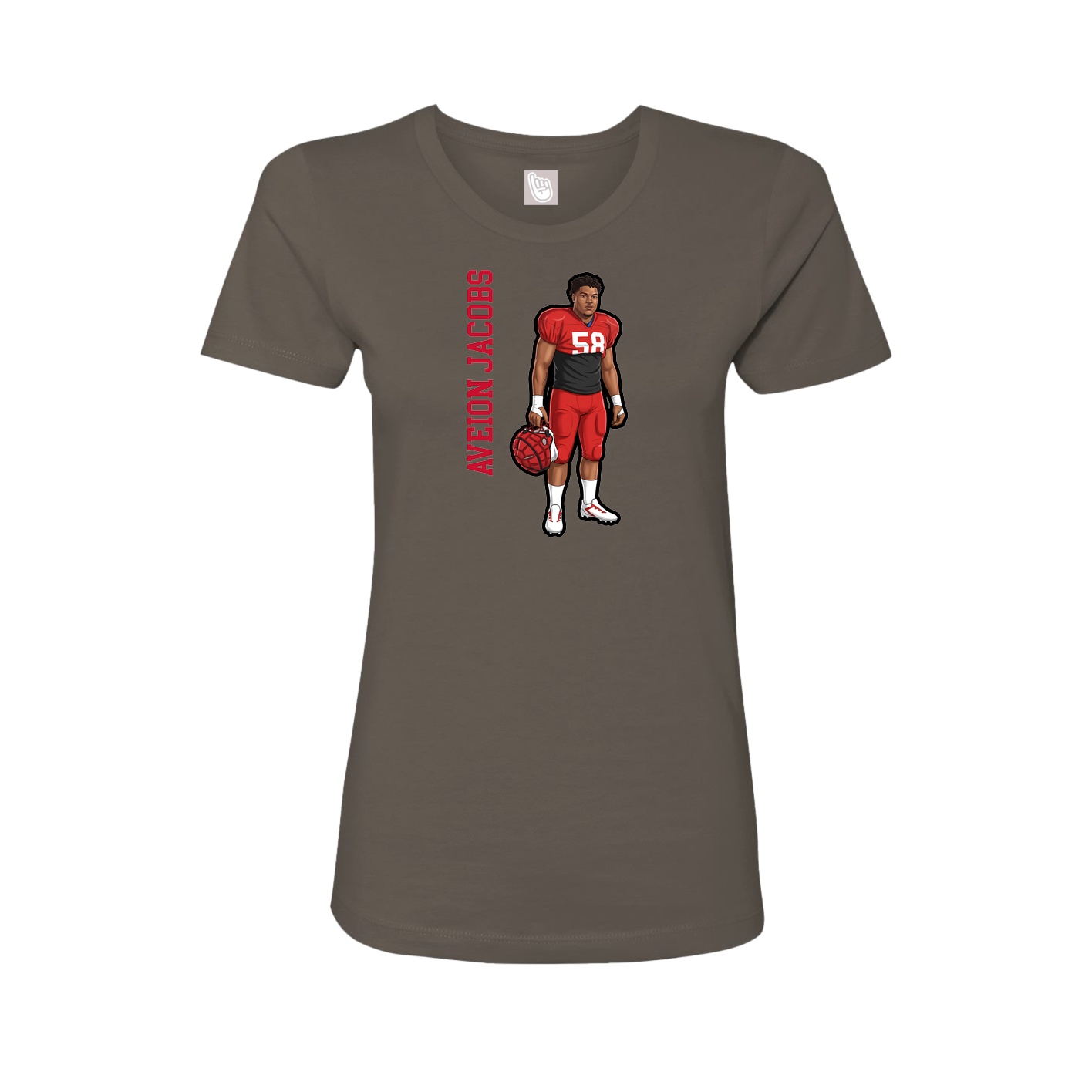 Womens Tee — Name Vertical in Grey