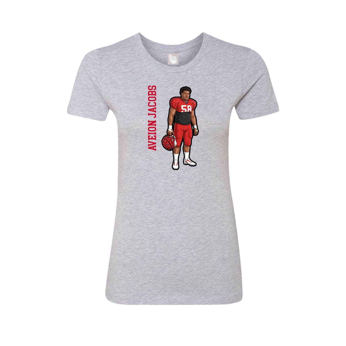 Womens Tee — Name Vertical in Grey