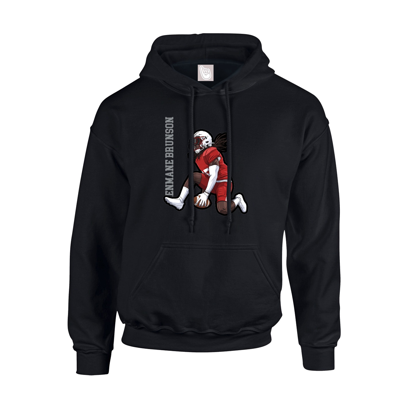 Youth Hoodie — Name Vertical in Black
