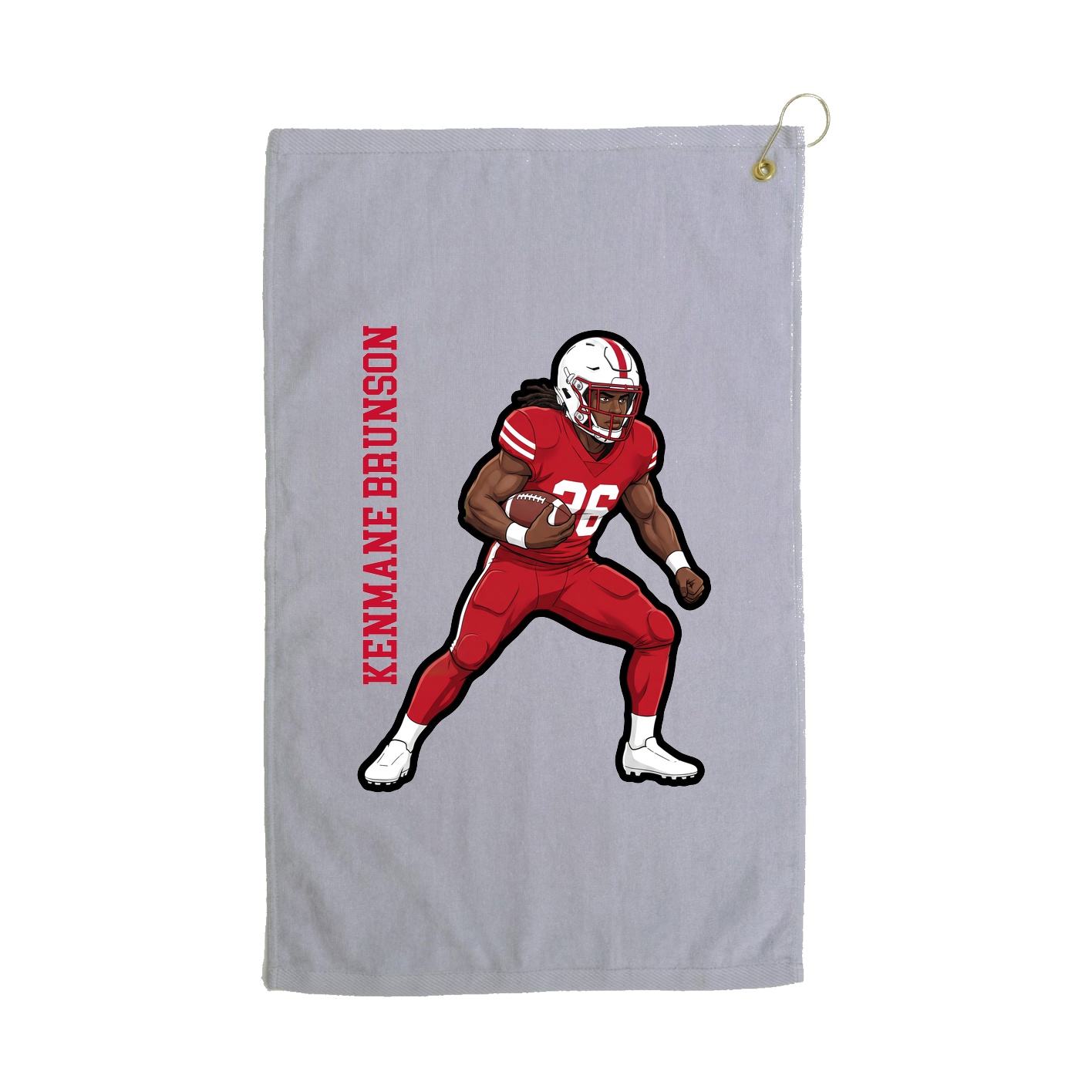 Golf Towel — Name Vertical in Grey