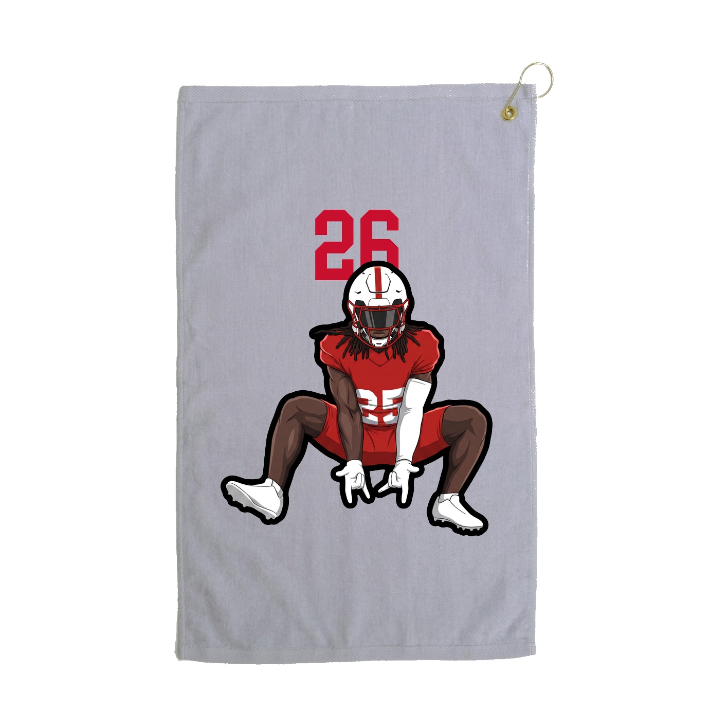Golf Towel — Number Top in Grey