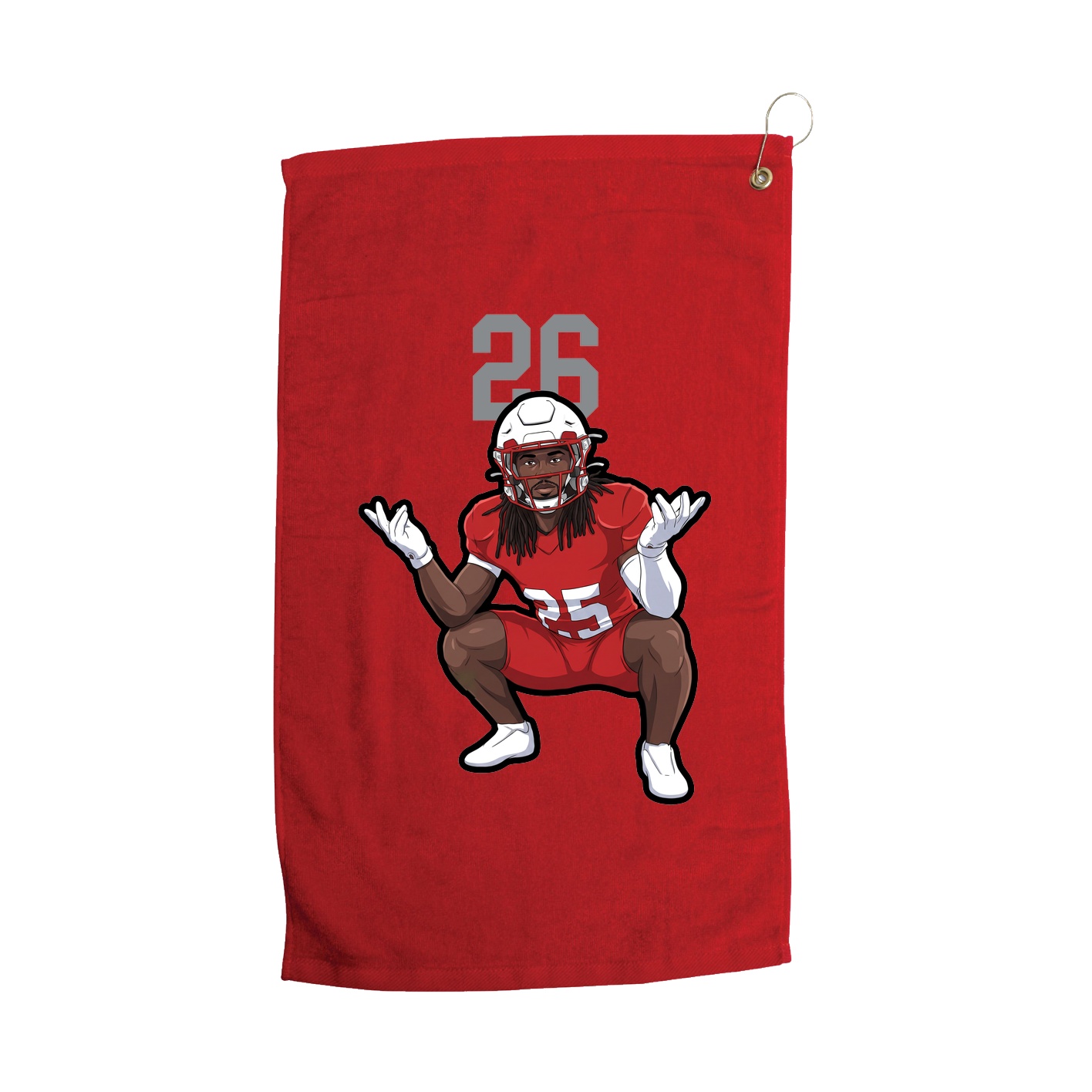 Golf Towel — Number Top in Red