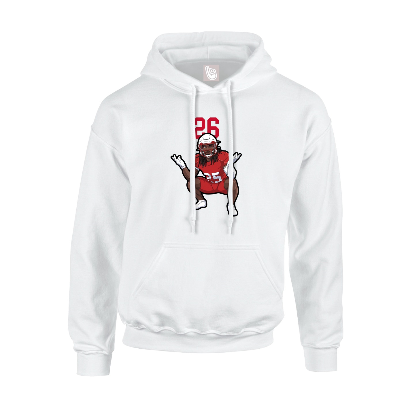 Youth Hoodie — Number Top in White