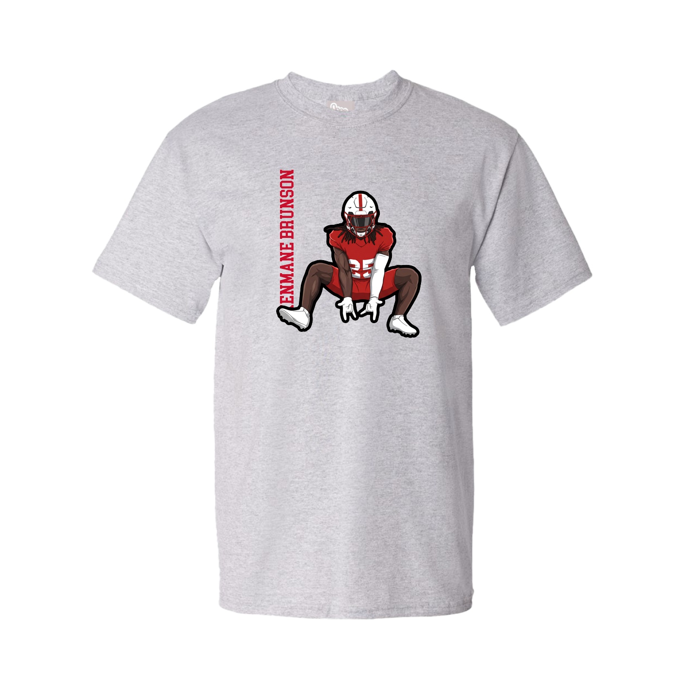 Youth Tee — Name Vertical in Grey