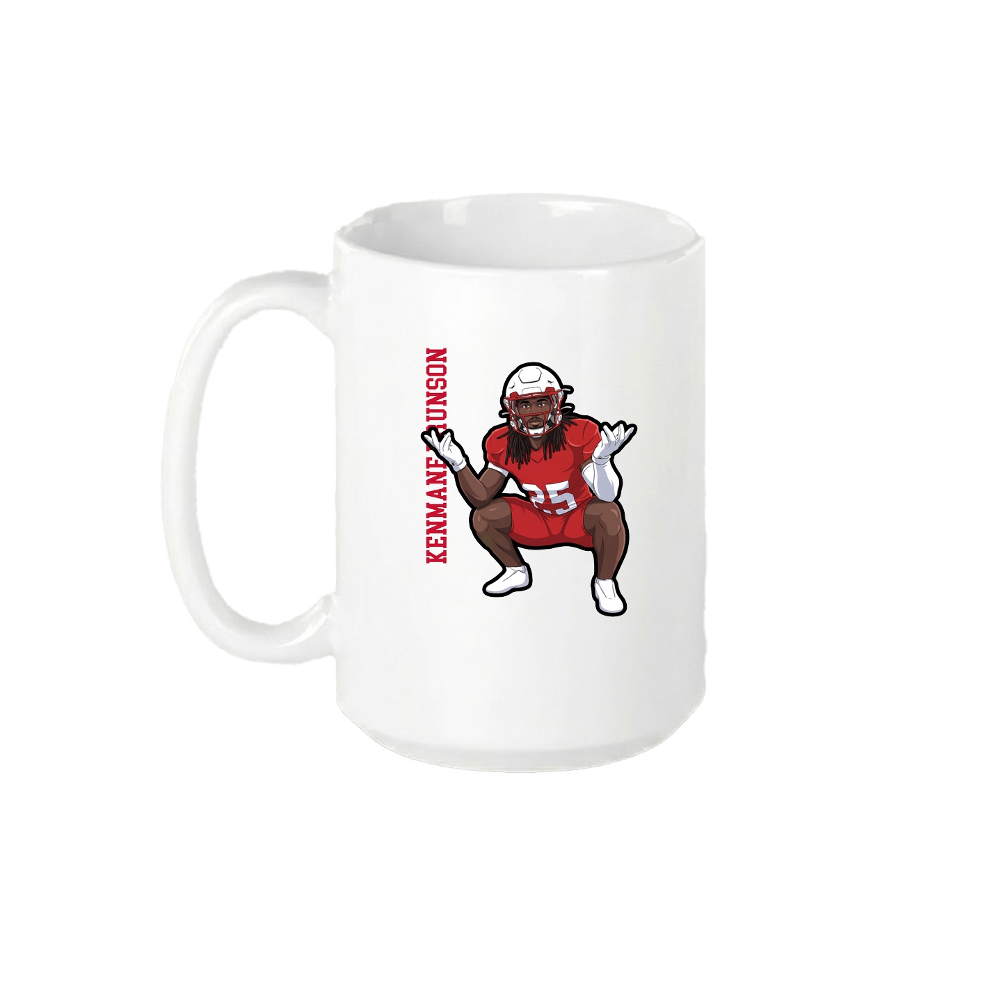 15oz Coffee Mug — Name Vertical in White