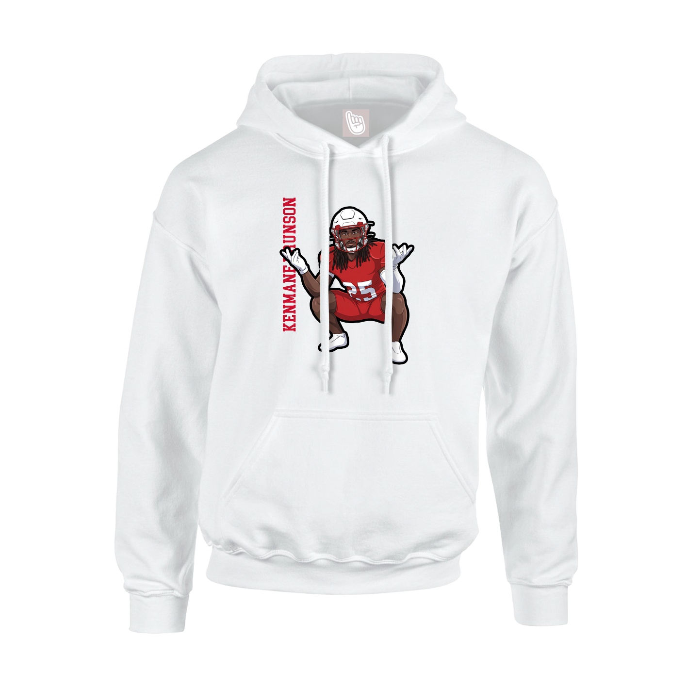 Youth Hoodie — Name Vertical in White