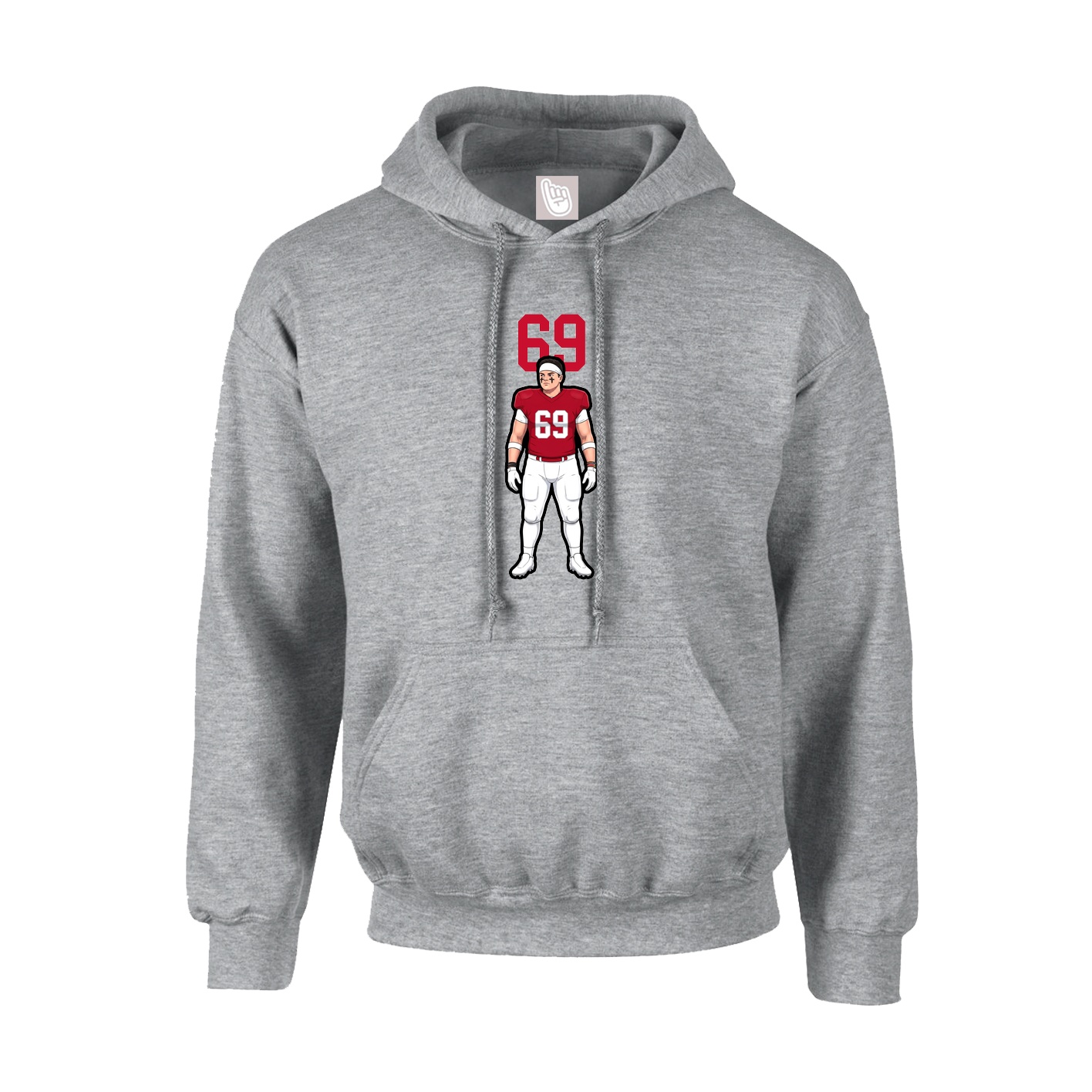 Youth Hoodie — Number Top in Grey