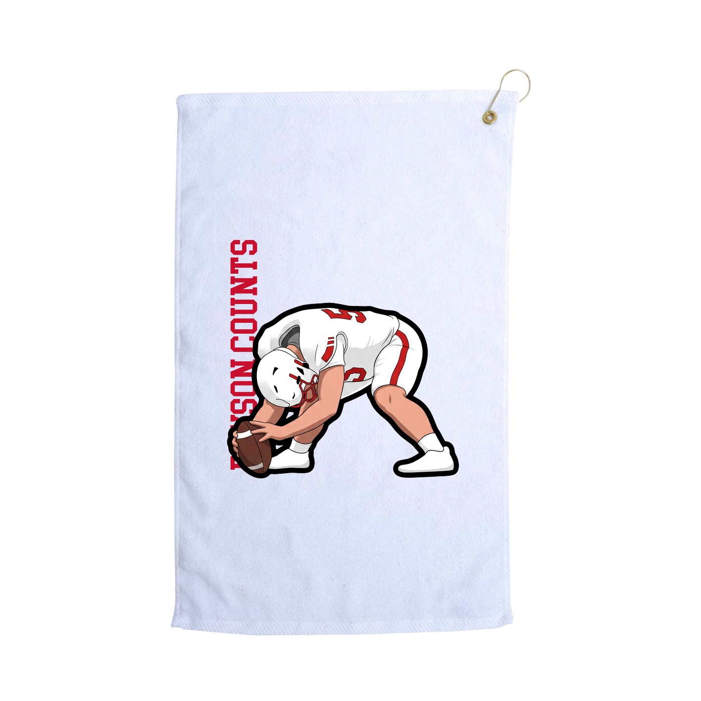 Golf Towel — Name Vertical in White