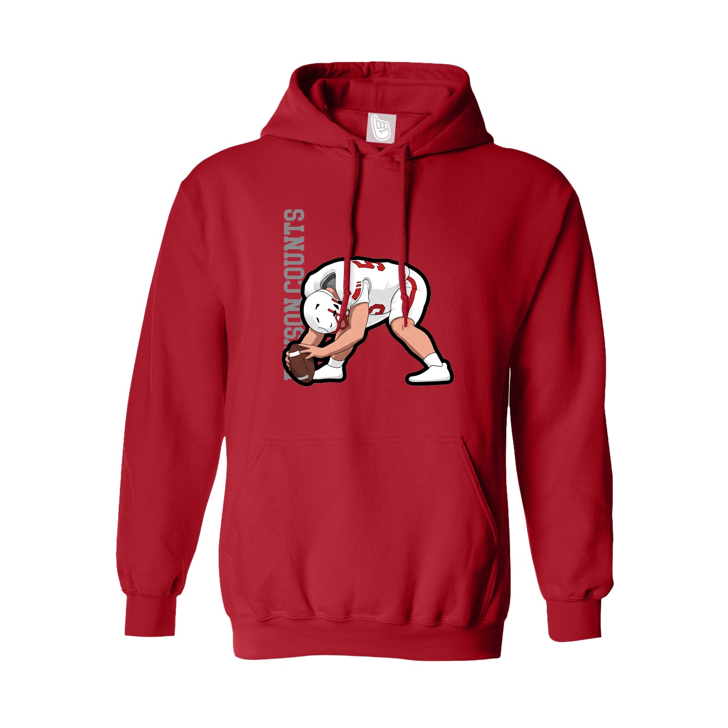 Youth Hoodie — Name Vertical in Red