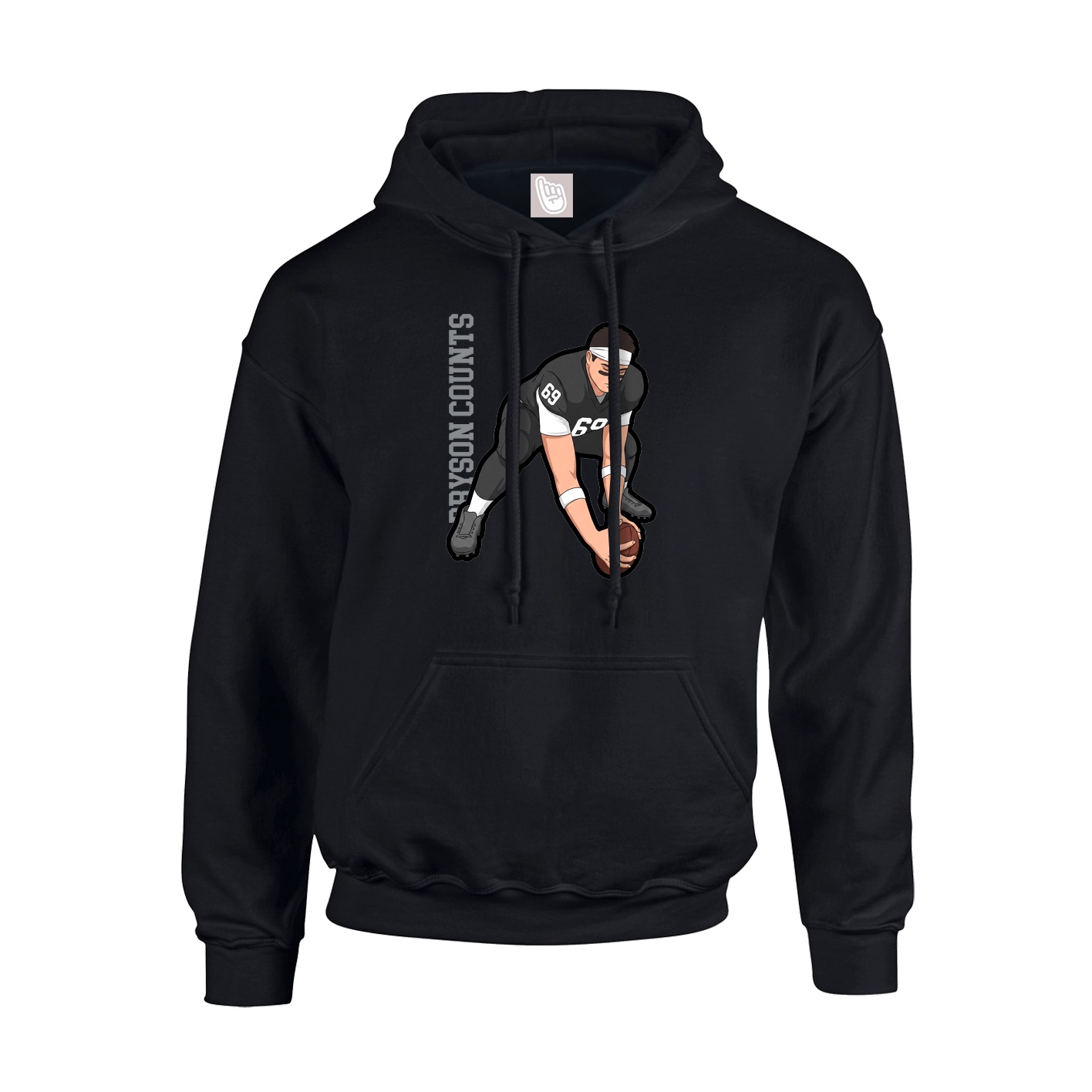 Hoodie — Name Vertical in Black