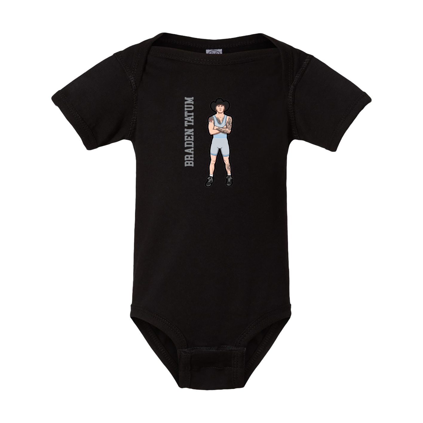 Baby Onesie — Name Vertical in Black