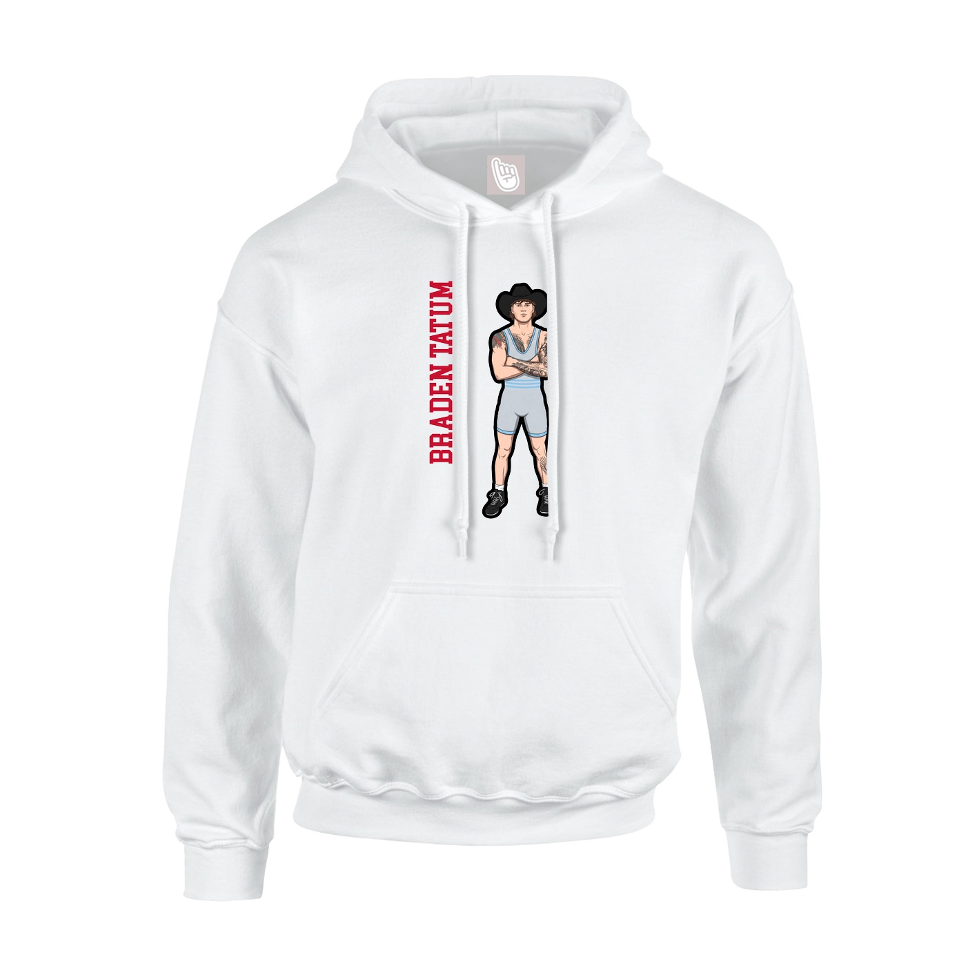 Hoodie — Name Vertical in White