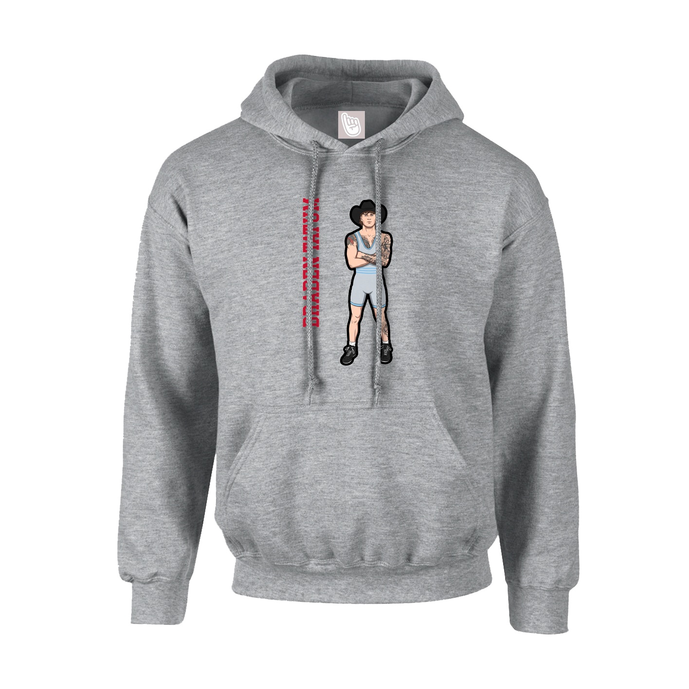 Youth Hoodie — Name Vertical in Grey