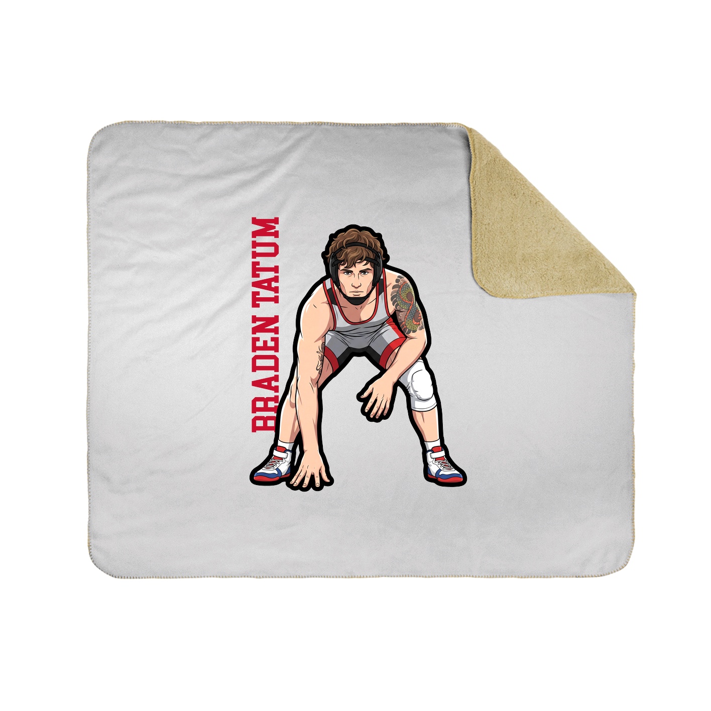 Throw Blanket — Name Vertical in White