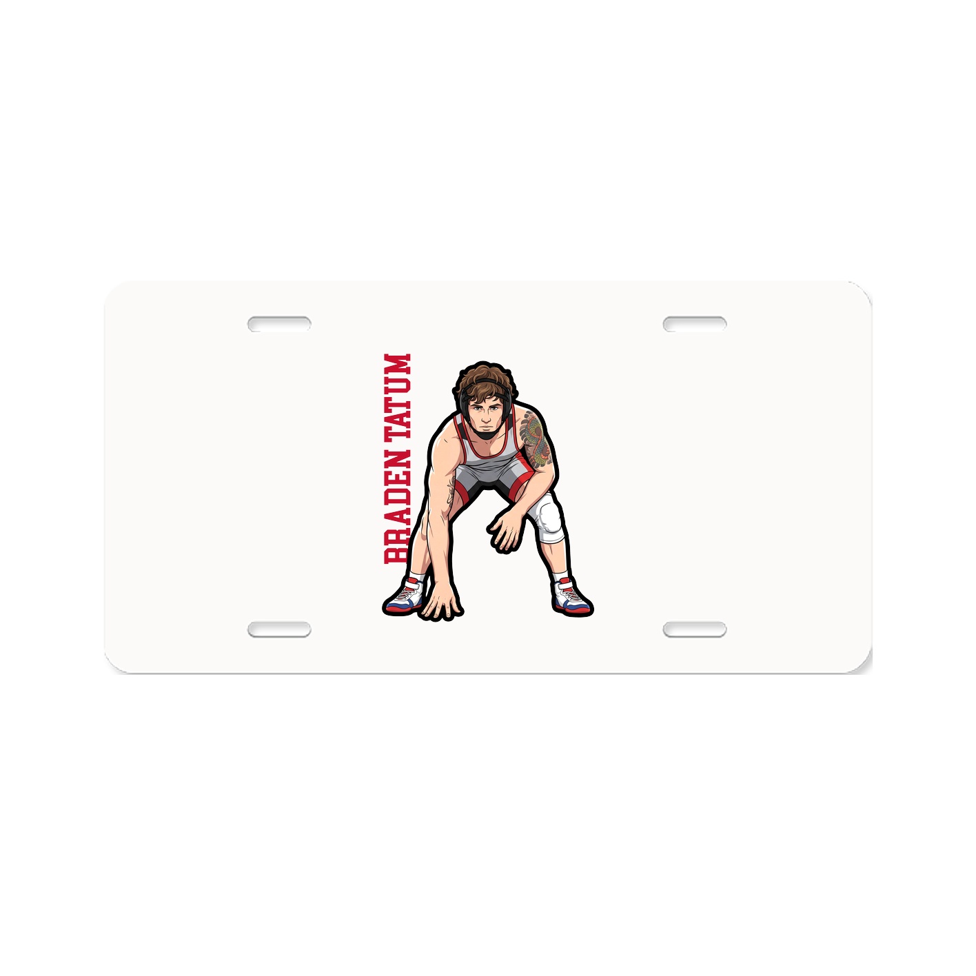 License Plate — Name Vertical in Classic