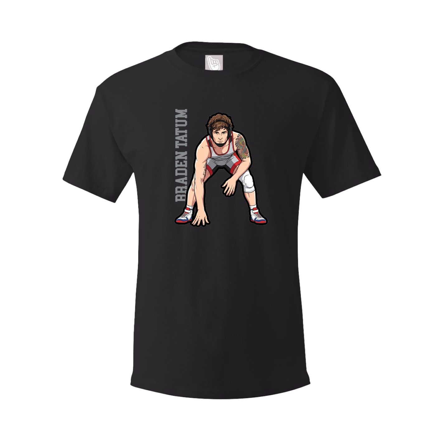 Youth Tee — Name Vertical in Black