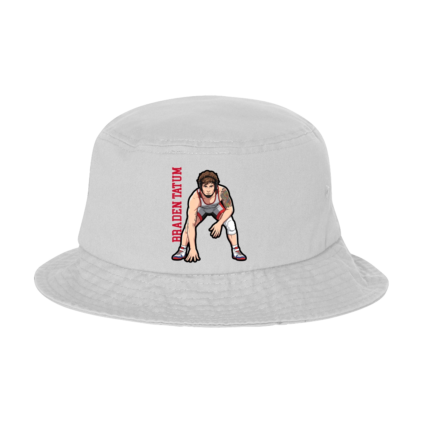 Bucket Cap — Name Vertical in White