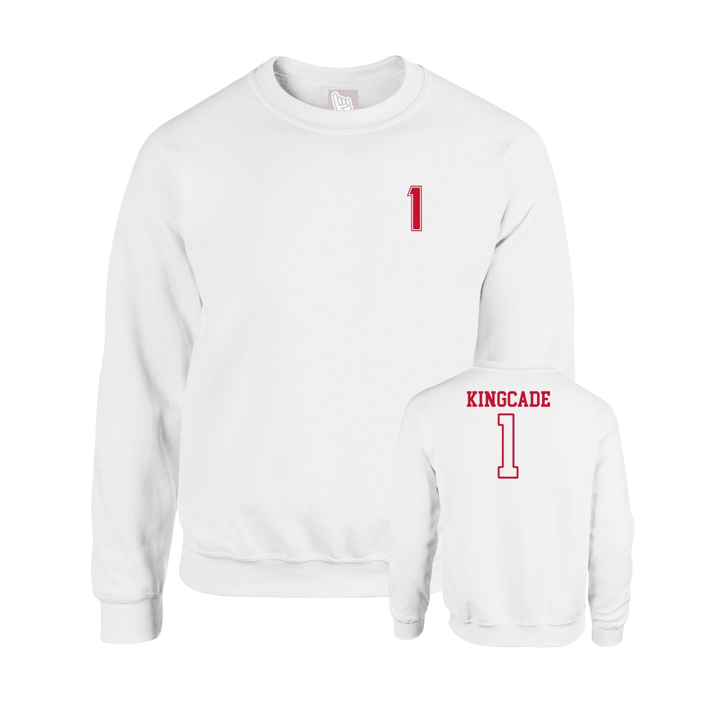 Fleece Crew — Chest Back in White